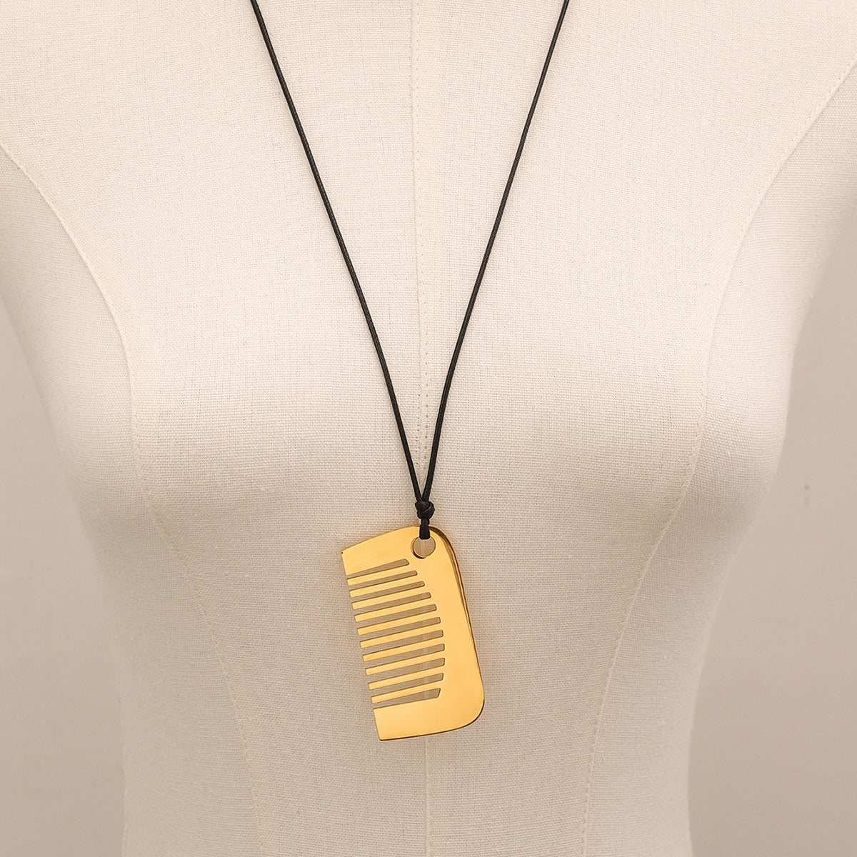 18K Gold-Plated Comb-Shaped Necklace - Damned Threads
